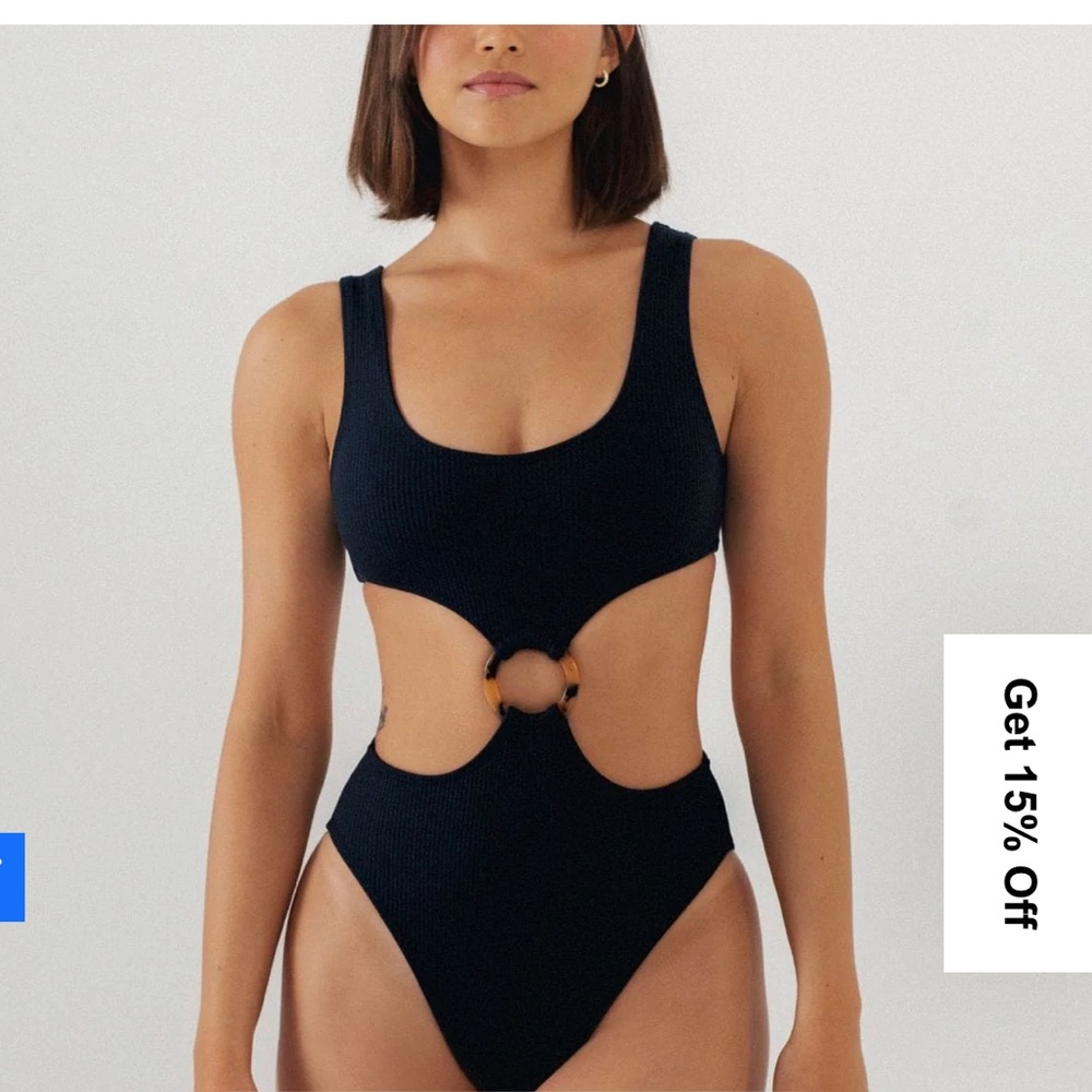 Montce Black Cutout One-Piece Swimsuit with Ring Detail